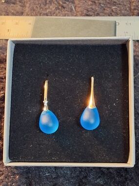 Blue Teardrop Dangle Earrings - Women Jewelry